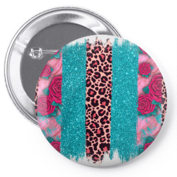 valentines day leopard rose glitter brush stoke Pin-back button | Artistshot