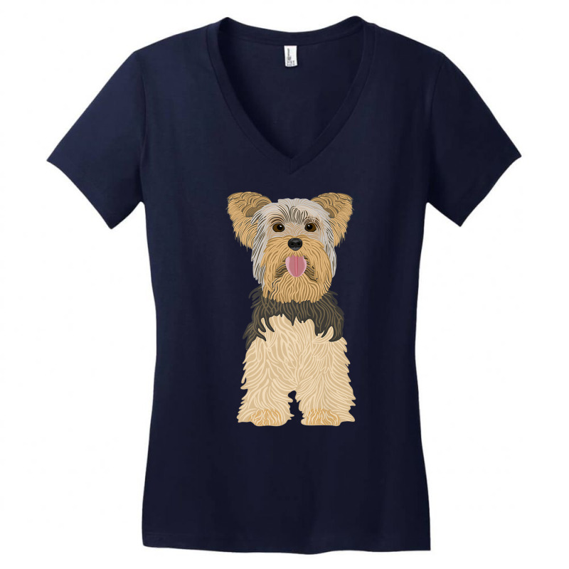 Yorkshire Terrier, Dog, Brown, Funny, Natural Premium T Shirt Women's V-Neck T-Shirt by cm-arts | Artistshot