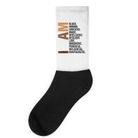 I Am Black Woman Drippin Melanin Black History Month Gift Funny Men Socks | Artistshot