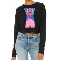 Yorkshire Terrier, Dog, Pink, Blue, Funny, Crazy T Shirt Cropped Sweater | Artistshot