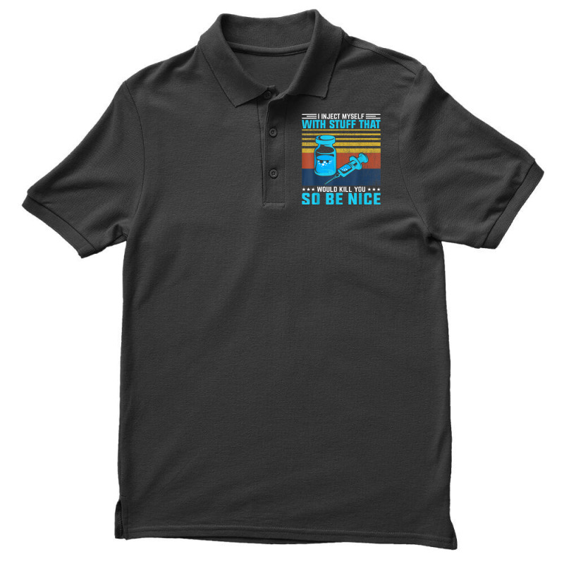 Diabetes Survivor   I Inject Myself Retro Diabetes Awareness Men's Polo Shirt | Artistshot