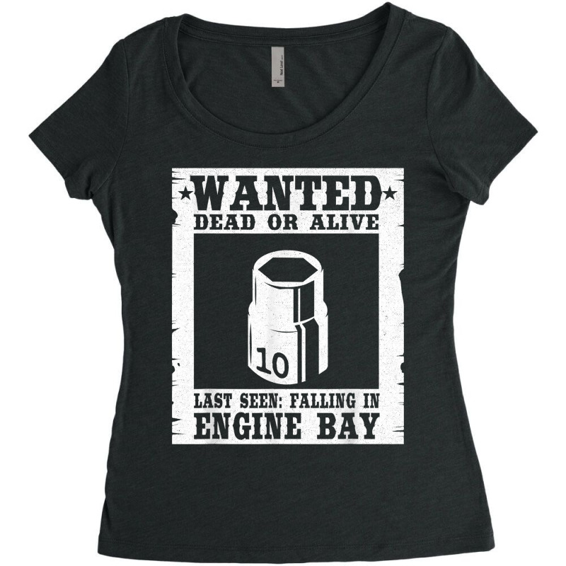 Wanted 10mm Socket Poster Race Car Drag Racing Mechanic Women's Triblend Scoop T-shirt by DorisChristine | Artistshot