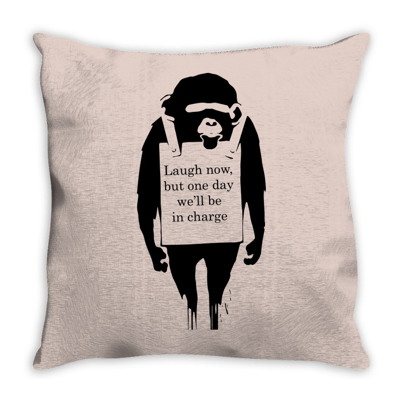 Custom Banksy Monkey Funny Throw Pillow By Mdk Art - Artistshot