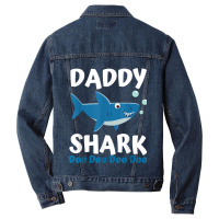 Daddy Shark Fathers Day Gift From Wife Son Daughter Men Denim Jacket | Artistshot