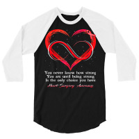 I Wear Red For Heart Surgery Awareness Warrior 3/4 Sleeve Shirt | Artistshot