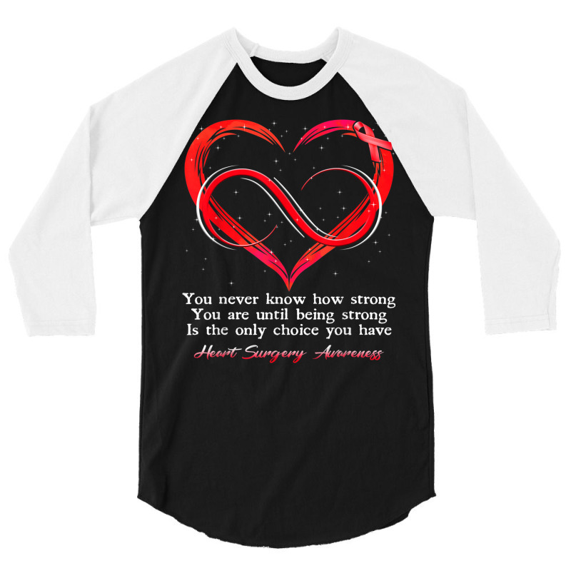 I Wear Red For Heart Surgery Awareness Warrior 3/4 Sleeve Shirt | Artistshot