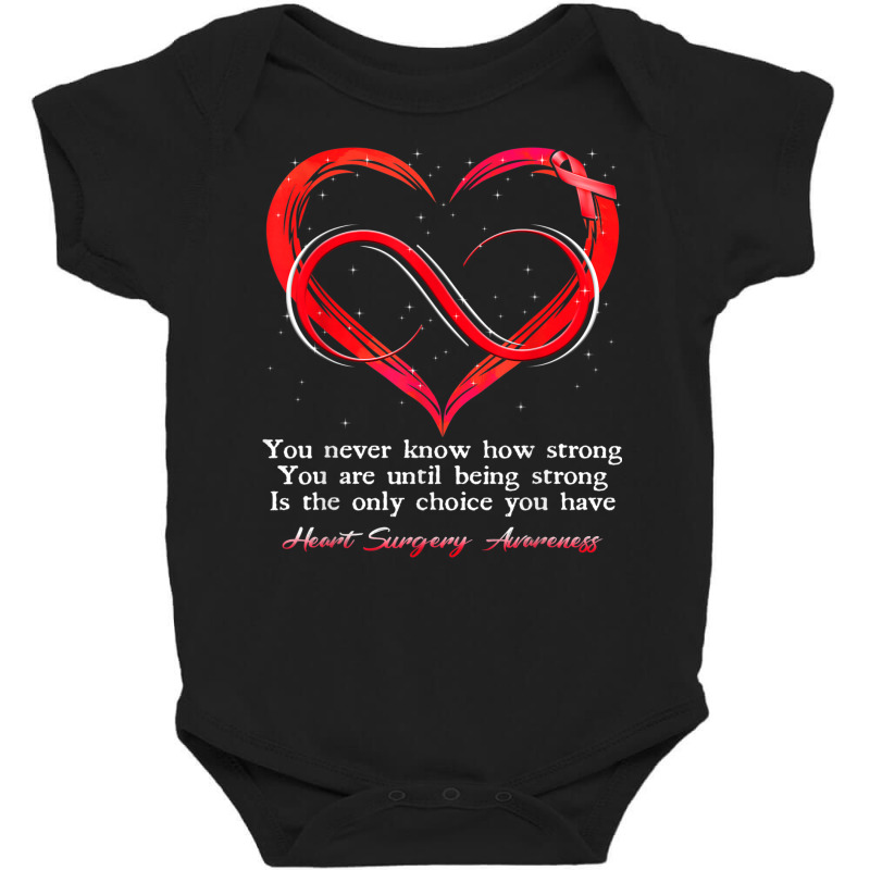 I Wear Red For Heart Surgery Awareness Warrior Baby Bodysuit | Artistshot