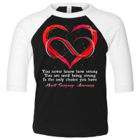 I Wear Red For Heart Surgery Awareness Warrior Toddler 3/4 Sleeve Tee | Artistshot