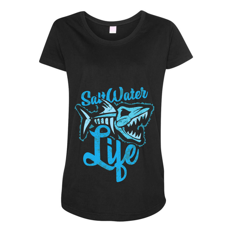 Saltwater Life Fishing Maternity Scoop Neck T-shirt by cm-arts | Artistshot