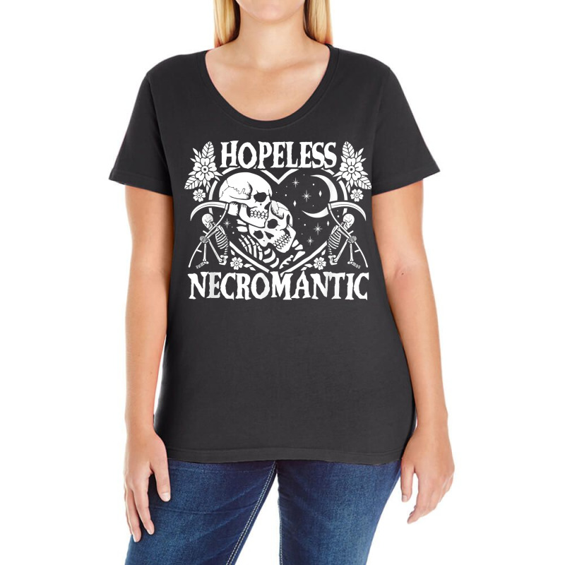 Hopeless Necromantic Skeletons Heart Shape Dark Death Humor T Shirt Ladies Curvy T-Shirt by cm-arts | Artistshot