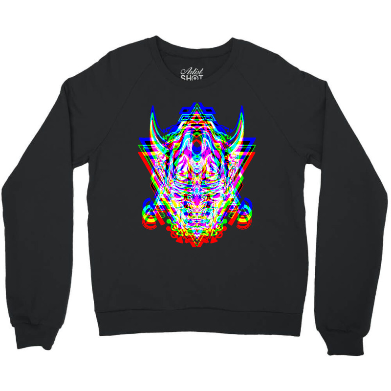 Samurai Mask Anime Demon Bushido Warrior Aesthetic Japanese Crewneck Sweatshirt by cm-arts | Artistshot