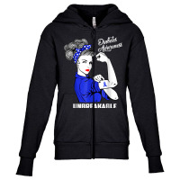 Warrior Unbreakable Woman Diabetes Awareness Support T Shirt Youth Zipper Hoodie | Artistshot