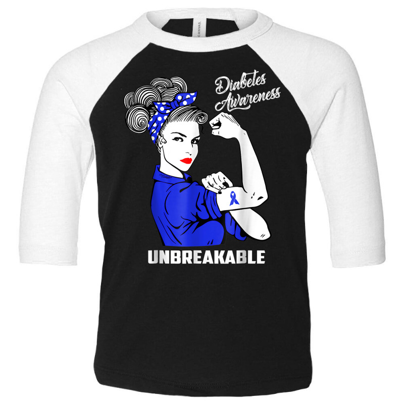 Warrior Unbreakable Woman Diabetes Awareness Support T Shirt Toddler 3/4 Sleeve Tee | Artistshot