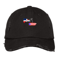 Half Puerto Rican Half Dominican Flag Map Combined Pr Rd T Shirt Vintage Cap | Artistshot