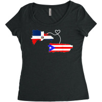 Half Puerto Rican Half Dominican Flag Map Combined Pr Rd T Shirt Women's Triblend Scoop T-shirt | Artistshot