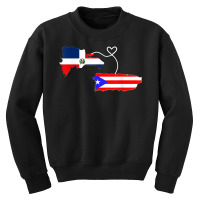 Half Puerto Rican Half Dominican Flag Map Combined Pr Rd T Shirt Youth Sweatshirt | Artistshot