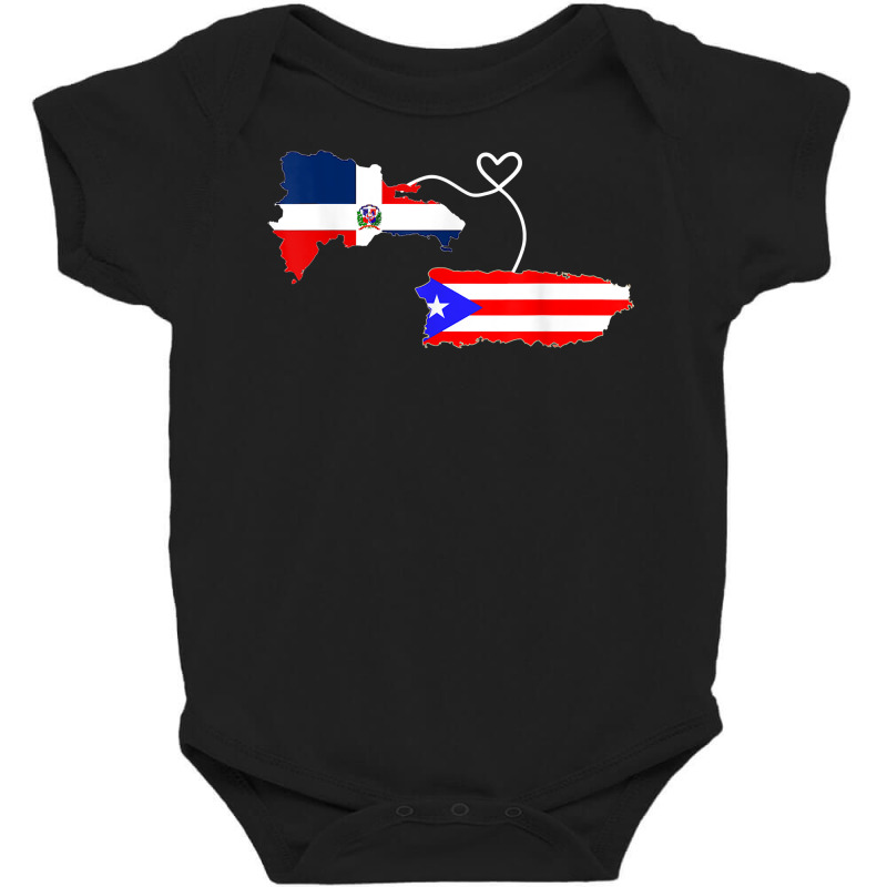 Half Puerto Rican Half Dominican Flag Map Combined Pr Rd T Shirt Baby Bodysuit by cm-arts | Artistshot