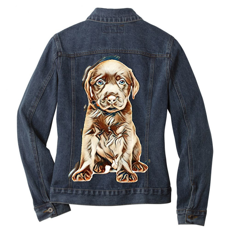 Love My Dog Ladies Denim Jacket by Kemnabi | Artistshot