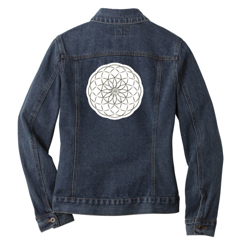 Platonic Solids Building Blocks Of Life Mathematics Geometry 11739281 Ladies Denim Jacket by riska_art | Artistshot