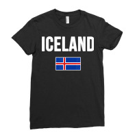 Iceland Icelandic Flag Gift Souvenir T Shirt Ladies Fitted T-shirt | Artistshot