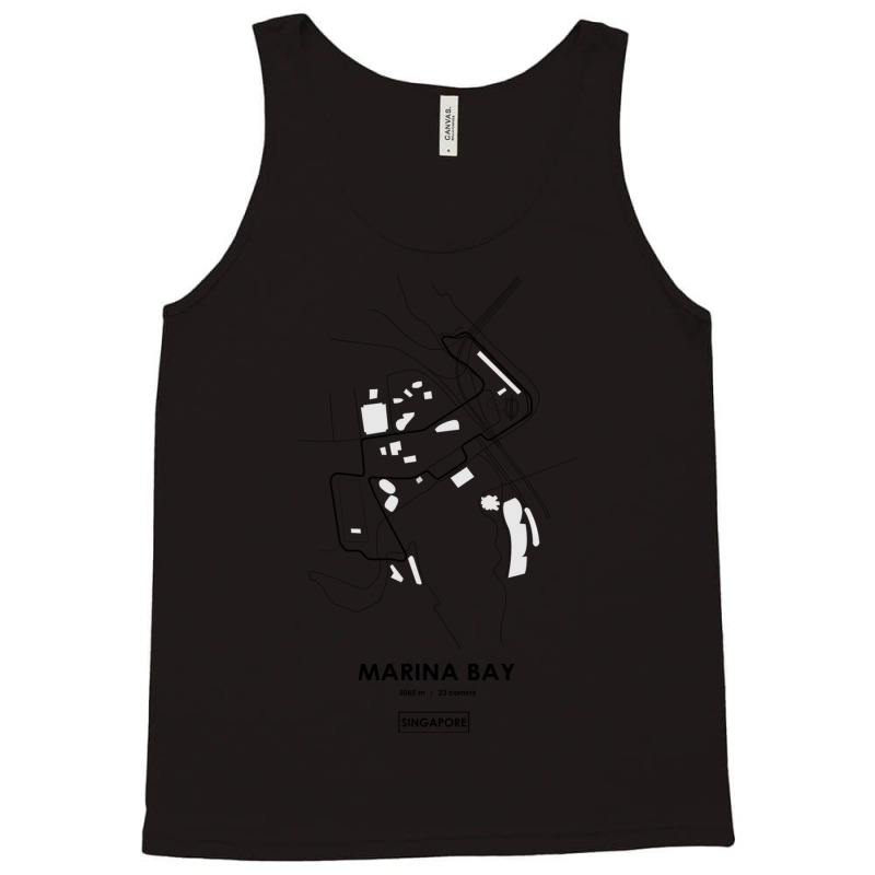 Marina Bay - Singapore Track Map Tank Top by NICHOLASGIBSON | Artistshot