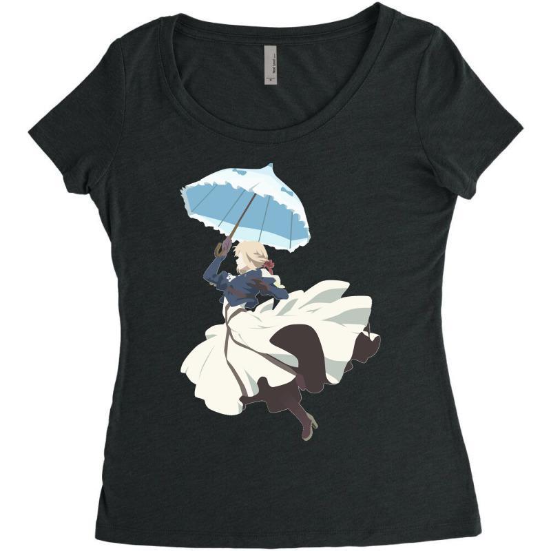 Violet Evergarden Parasol Minimalist Art Classic Women's Triblend Scoop T-shirt by cm-arts | Artistshot