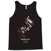 Marina Bay - Singapore Track Map 2.0 Red Tank Top | Artistshot