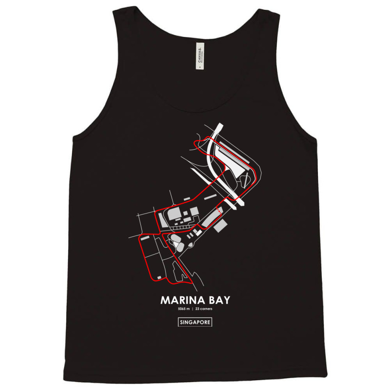 Marina Bay - Singapore Track Map 2.0 Red Tank Top by NICHOLASGIBSON | Artistshot