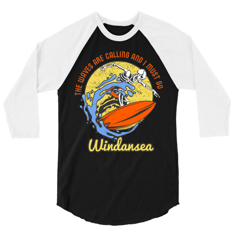 Windansea Skeleton Surfer 3/4 Sleeve Shirt by Crowley Tidwell | Artistshot