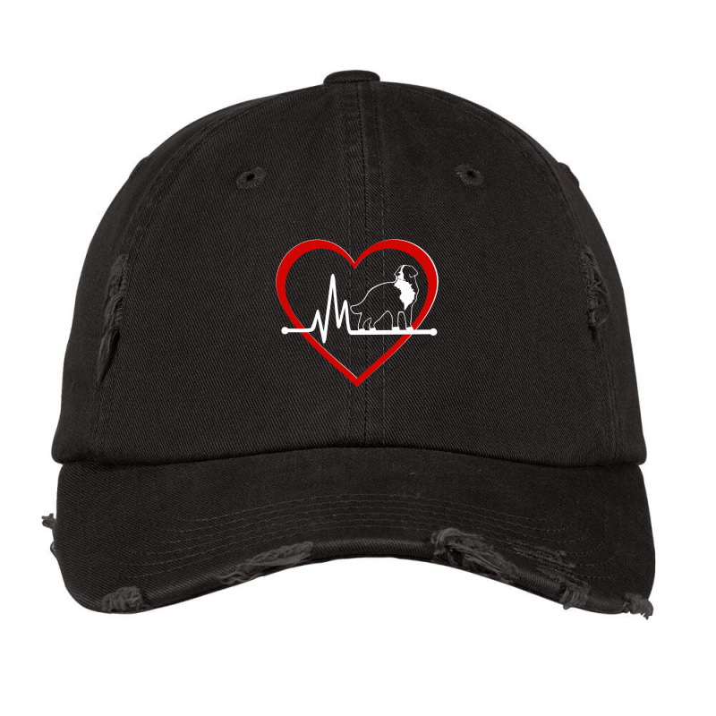 Bernese Mountain Dog Love Heartbeat  Nickers® On Redbubble Vintage Cap by HARRIETNELSON | Artistshot