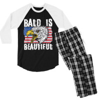 Bald Is Beautiful 4th Of July Independence Day Bald Eagle Men's 3/4 Sleeve Pajama Set | Artistshot