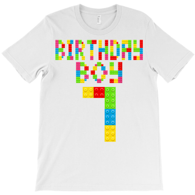 7th Birthday 7 Years Old Boy Building Blocks Bricks Boys Kid T Shirt T-shirt | Artistshot