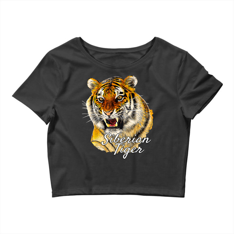 Siberian Tiger   Ferocious Tiger Roar Cat Owner T Shirt Crop Top by cm-arts | Artistshot