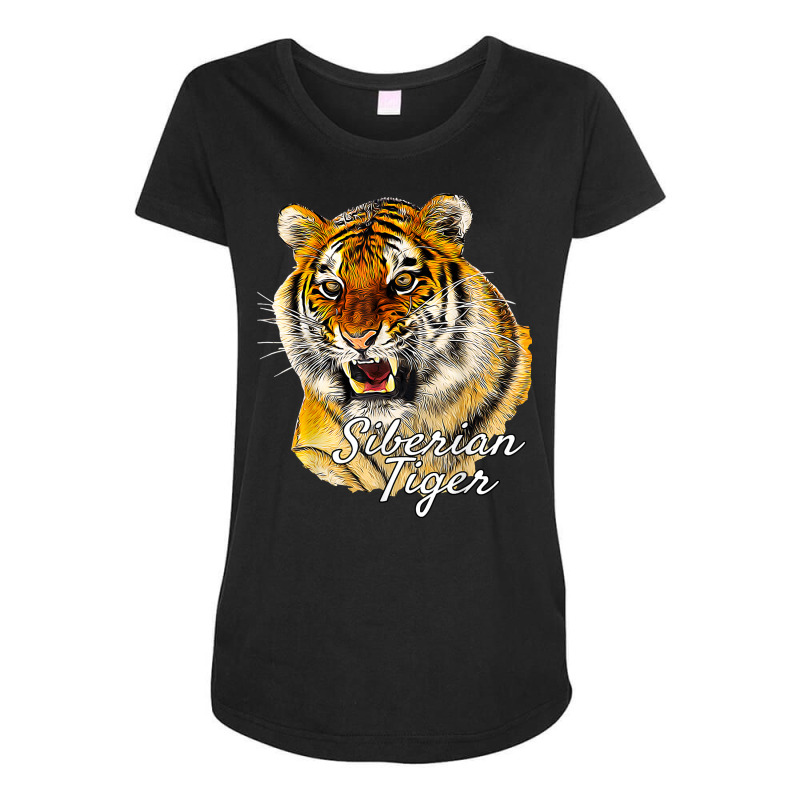 Siberian Tiger   Ferocious Tiger Roar Cat Owner T Shirt Maternity Scoop Neck T-shirt by cm-arts | Artistshot