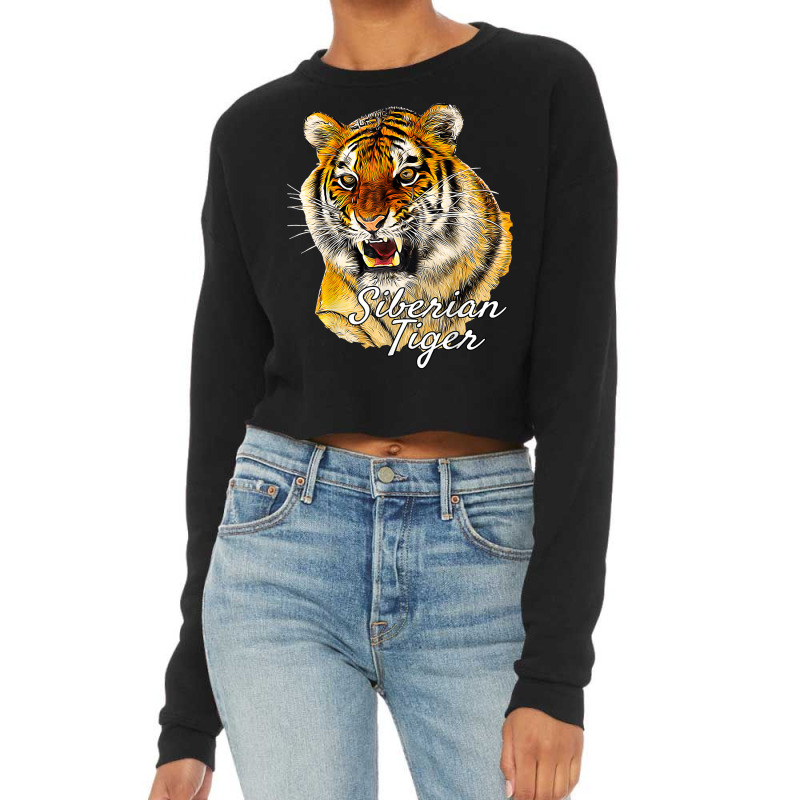 Siberian Tiger   Ferocious Tiger Roar Cat Owner T Shirt Cropped Sweater by cm-arts | Artistshot