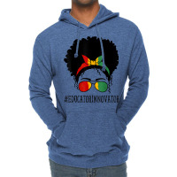 Educator Innovator Women Messy Bun Black History Month Characters Cart Lightweight Hoodie | Artistshot