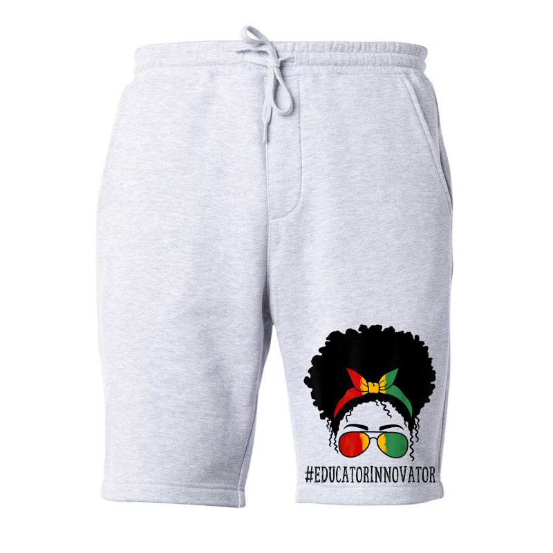 Educator Innovator Women Messy Bun Black History Month Characters Cart Fleece Short by RoyDesign | Artistshot