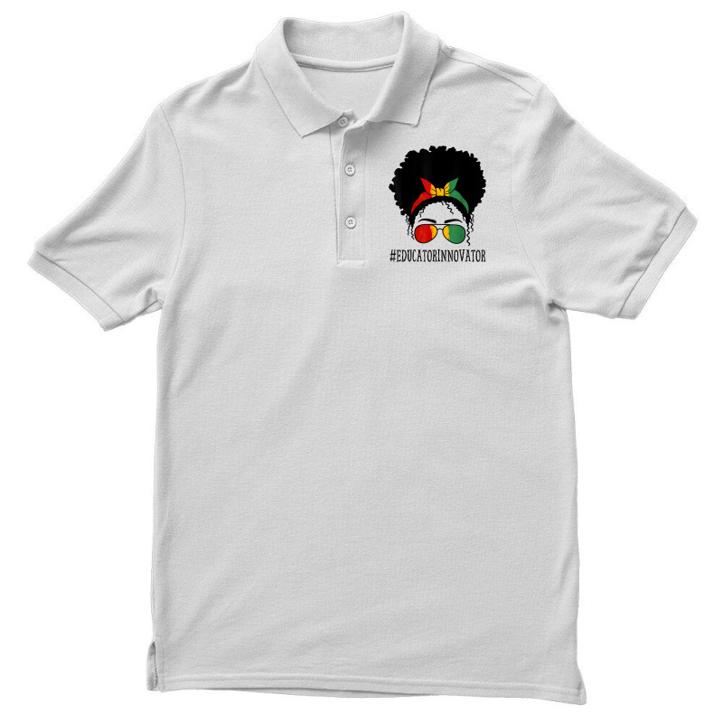 Educator Innovator Women Messy Bun Black History Month Characters Cart Men's Polo Shirt by RoyDesign | Artistshot