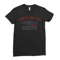 Amity Island Bait And Tackle Retro Fishing Ladies Fitted T-shirt | Artistshot