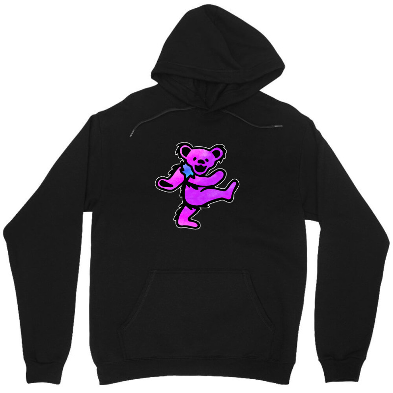 Pink Grateful Dancing Hippie Classic Rock Dead Bear Unisex Hoodie | Artistshot