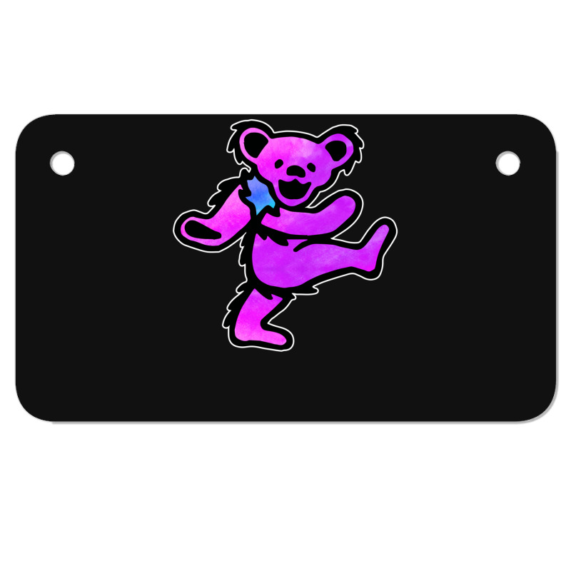 Pink Grateful Dancing Hippie Classic Rock Dead Bear Motorcycle License Plate | Artistshot