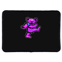 Pink Grateful Dancing Hippie Classic Rock Dead Bear Rectangle Patch | Artistshot