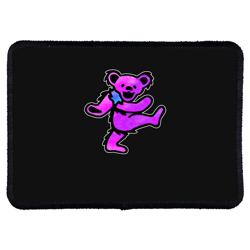 Pink Grateful Dancing Hippie Classic Rock Dead Bear Rectangle Patch | Artistshot