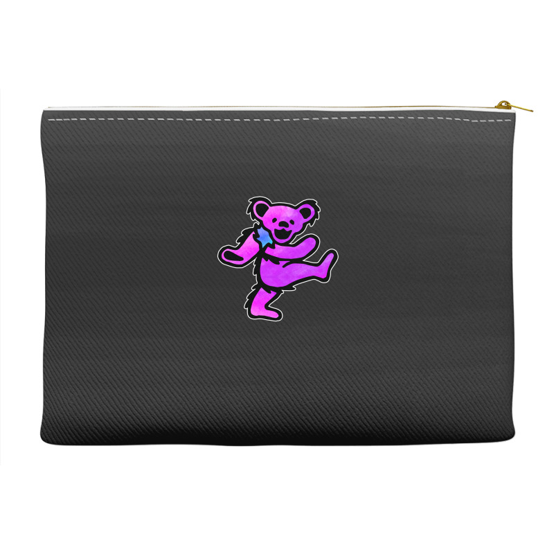 Pink Grateful Dancing Hippie Classic Rock Dead Bear Accessory Pouches | Artistshot