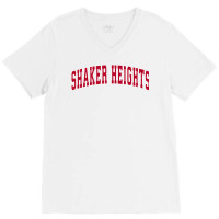 Shaker Heights Ohio Oh Vintage Sports Design Red Design Sweatshirt V-neck Tee | Artistshot