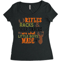 Rifles Racks Deer Tracks Little Boys Are Made Of Hunting Women's Triblend Scoop T-shirt | Artistshot