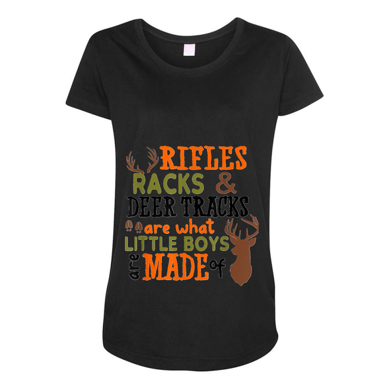 Rifles Racks Deer Tracks Little Boys Are Made Of Hunting Maternity Scoop Neck T-shirt by cm-arts | Artistshot