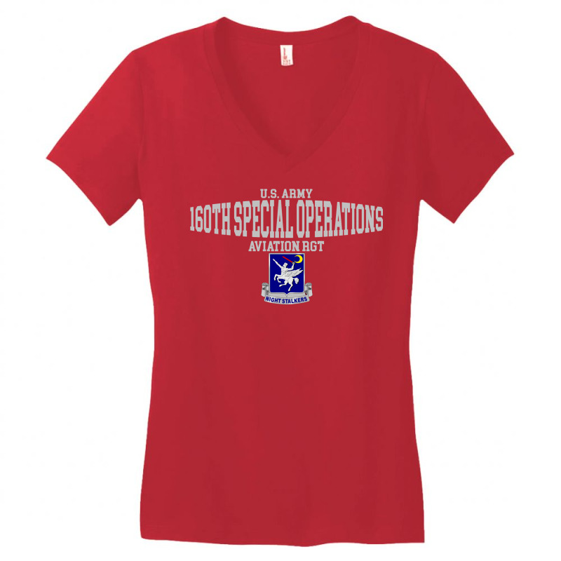 160th Special Operations Aviation Regiment (airborne) Long Sleeve T Sh Women's V-Neck T-Shirt by cm-arts | Artistshot