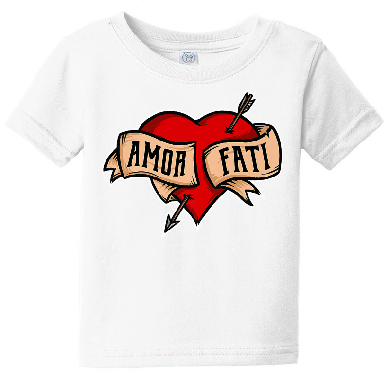 Amor Fati   Classic Nietzsche Tattoo Heart Design Premium T Shirt Baby Tee by cm-arts | Artistshot