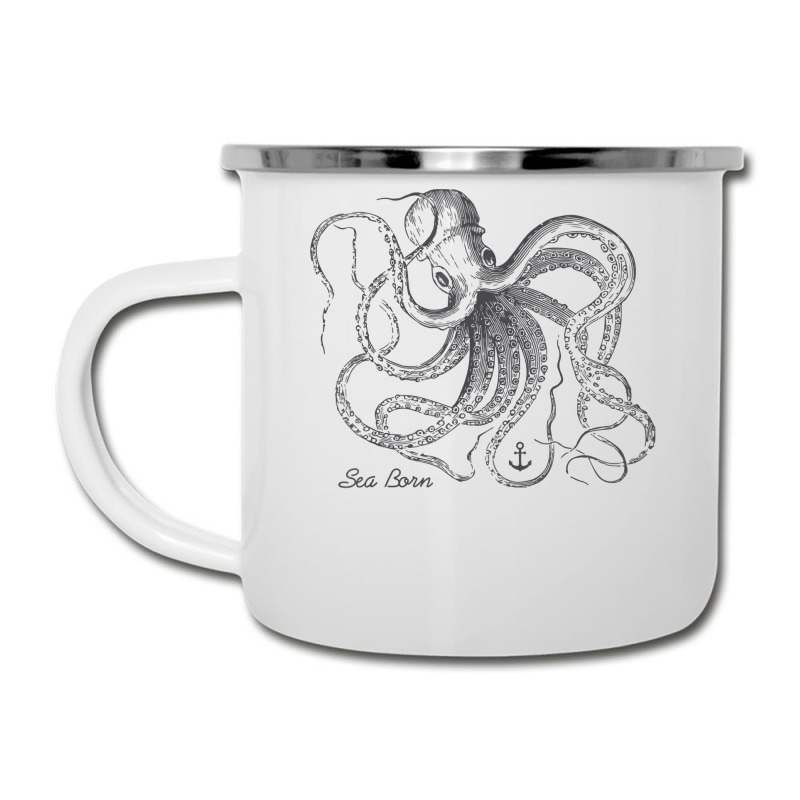 Vintage Black Octopus Marine Biologist Ocean Sea Life 5 Camper Cup | Artistshot